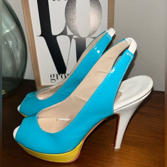 Christian Louboutin Flo Sling Heels Shoes Size 40 (8.5) - Picture 9 of 13